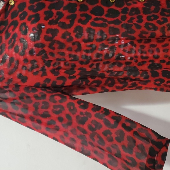 Avon Animal Print Summer 3/4 Sleeve Button-up Blouse Medium - Picture 7 of 9